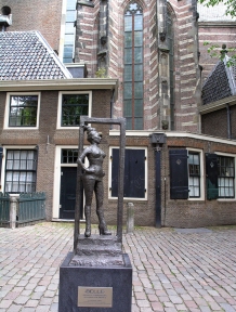Sex worker statue in Amsterdam.
