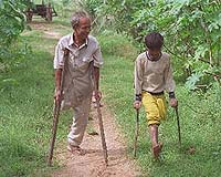 Victims of landmines