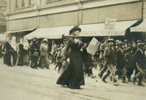 Mother Jones leading a union march  in Colorado